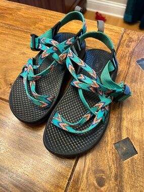Chaco Kids Teal Multicolor Strappy Sandals